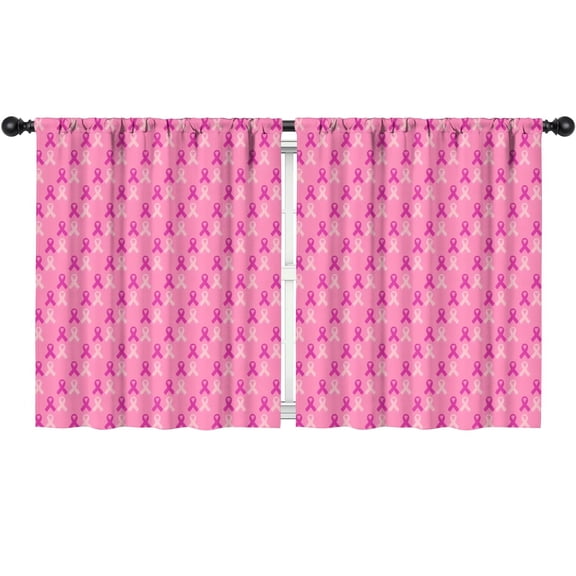 Blackout Kids Curtains,Pink Breast Cancer Childrens Insulated Curtains Set Of 2,Bedroom Essentials,Toddler Room Decor 52"x63"