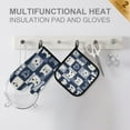 thumbnail image 4 of Yayeee Oven Mitts and Pot Holder Set of 2 Heat Resistant Kitchen Gloves Baking Hot Pad, Blue Cats and Hearts, 4 of 5
