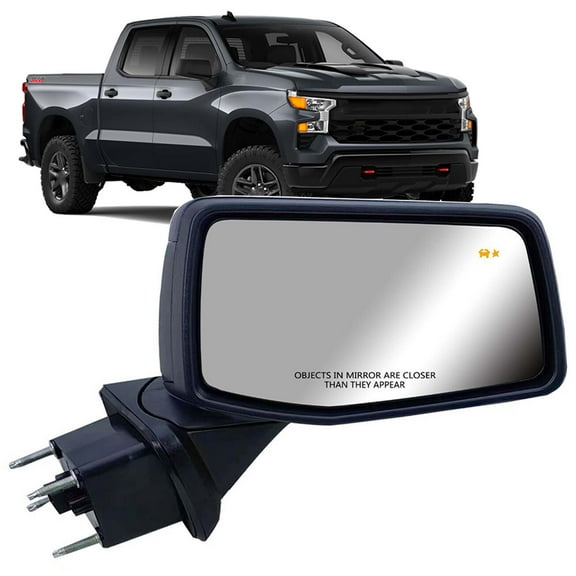MZORANGE Side View Mirror with Blind Spot, 8pin Temperature Sensor Heated BSM For Chevrolet Sierra Silverado 1500 2019-2024, Passenger Right Side Mirror Manual Folding