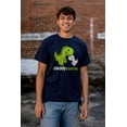 thumbnail image 4 of Fathers Daddysaurus Trex Dinosaur Dad Men's Big & Tall Crewneck Graphic Tee Brisco Brands 2X, 4 of 5
