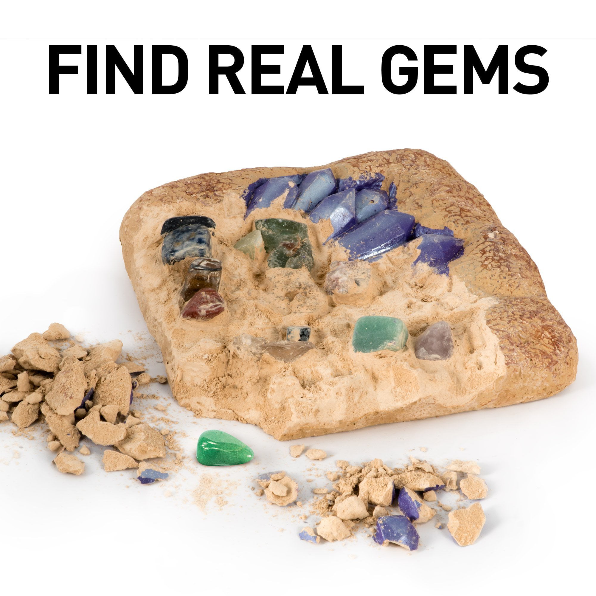 NATIONAL GEOGRAPHIC Mega Gemstone Dig Kit Up 15 Real Gems Multicolored 