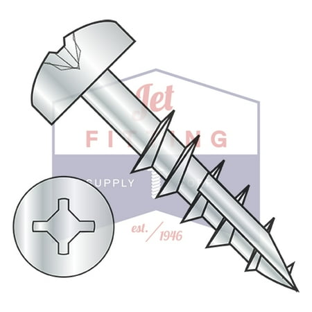 

10-9 x 1 1/4 Deep Thread Wood Screws | Square Drive | Pan Head | Type 17 Pt | Steel | Zinc | 2/3 Thread Partially Threaded (Quantity: 3000)