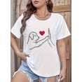 thumbnail image 2 of Dog Print Crew Neck T-Shirt, Casual Short Sleeve Top For Spring & Summer, Women's Clothing Tee For Adult, Men, Women, Teen, Teenager, Adolescent, Youth, 2 of 6
