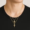 thumbnail image 4 of Men's Gold Cross Pendant in 14K Yellow Gold, Medium - No Chain, 4 of 4