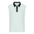 thumbnail image 5 of Njoeus Mens Undershirts Sports Shirts for Men Men's Casual Summer Gym Workout Running Tank Tops Sleeveless T-Shirt Lapel Collar Sports Tees Blouse & Shirt Mens Shirts, 5 of 5