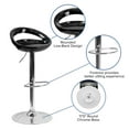thumbnail image 6 of Flash Furniture Wilson 2 Pack Contemporary Black Plastic Adjustable Height Barstool with Rounded Cutout Back and Chrome Base, 6 of 14