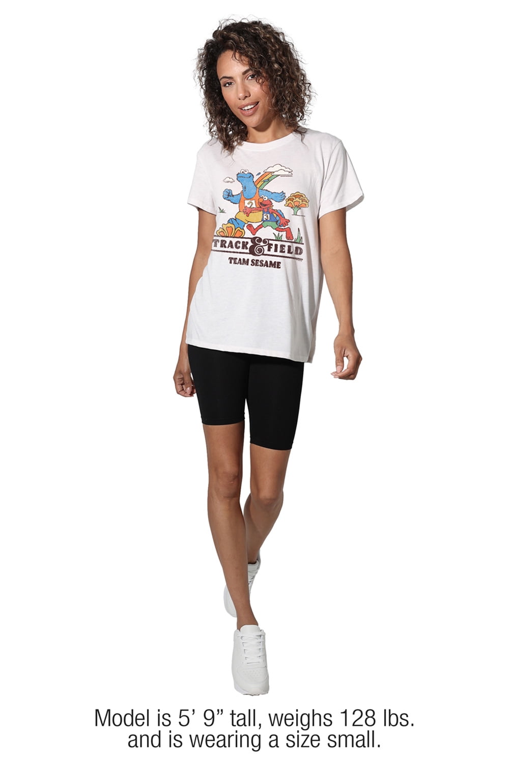 Sesame Street Track & Field Women's Loose T-Shirt, White, 2X-Large