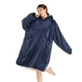 thumbnail image 5 of Winthome Oversized Blanket Hoodie Sherpa Wearable Blanket Sweatshirt Blue One Size for Unisex Adults 160-175cm, 5 of 10