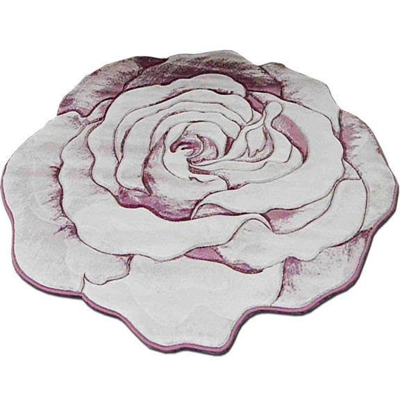 Flowers Rug Design 304 - 2'6"x2'6" Round, Pink