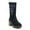 Black, variant on Fesfesfes Platform Boots for Women Fall Winter Ethnic Embroidered Thick-soled Thick High-heeled Side Zipper Mid-tube US:8.5(41)