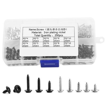 

LAMO 250PCS M2 PT Round Head Self Tapping Screws Assortment Kit Hardware Parts