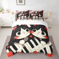thumbnail image 2 of Castle Fairy Cartoon Black Cats Boy Girl Bedding Comforter Set 7-Piece,Love Heart Print King Bedding Sets,Happy Valentine's Day Ultra Soft Bed Sheets,Microfiber Bedroom Decor,Reversible, 2 of 8