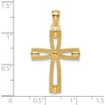 thumbnail image 3 of 14K Yellow Gold Beaded & Polished Cross Pendant (Width 20.25) (Length 33.24) - Jbsp, 3 of 5