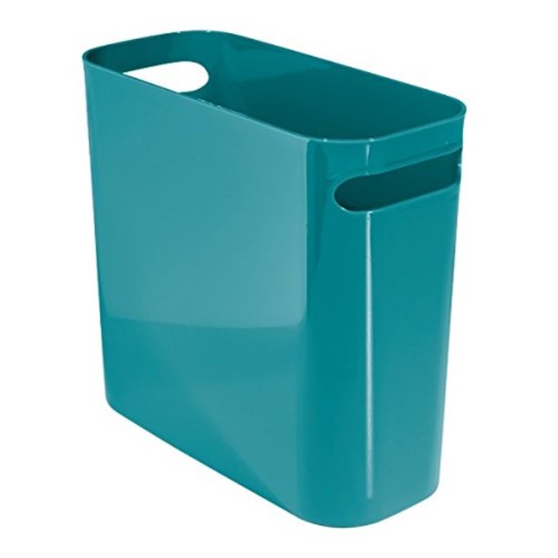 mDesign Slim Plastic Rectangular Small Trash Can Wastebasket, Garbage