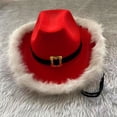 thumbnail image 4 of ADruer Santa Claus Hat with Light Christmas Cowboy Hat Cap for Adults Teenage Girls or Women, 4 of 6