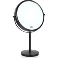 thumbnail image 1 of Large Size Tabletop Makeup Mirror with Magnification, 9-Inch Double-Sided 360° Swivel Free Standing Vanity Mirror, 1X/10X Magnifying Mirror with Stand for Bathroom & Bedroom, Matte Black, No Light, 1 of 7