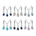 thumbnail image 7 of GROFRY Silver Drop Jewelry Set for Women Cubic Zircon Teardrop Dangle Earrings And Necklace Set for Wedding Bridal Accessories, 7 of 7