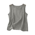 thumbnail image 7 of Kojanyu Women's Cotton Linen Sleeveless Crewneck Tank Top Casual Loose Fit Summer Blouse, 7 of 7