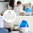 thumbnail image 3 of Crane USA Cool Mist Humidifier for Bedroom, Baby Nursery, Kids Room or Office, 1 Gallon Tank, Blue, 3 of 10