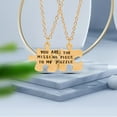 thumbnail image 3 of opvise 2Pcs Couple Necklaces Puzzles Letters Jewelry Simple Fashion Appearance Friendship Necklaces for Valentines Day Golden, 3 of 7