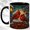 Black, variant on Stained Glass Art Cardinal Coffee Mug, Winter Bird Mug, Ceramic 11 oz
