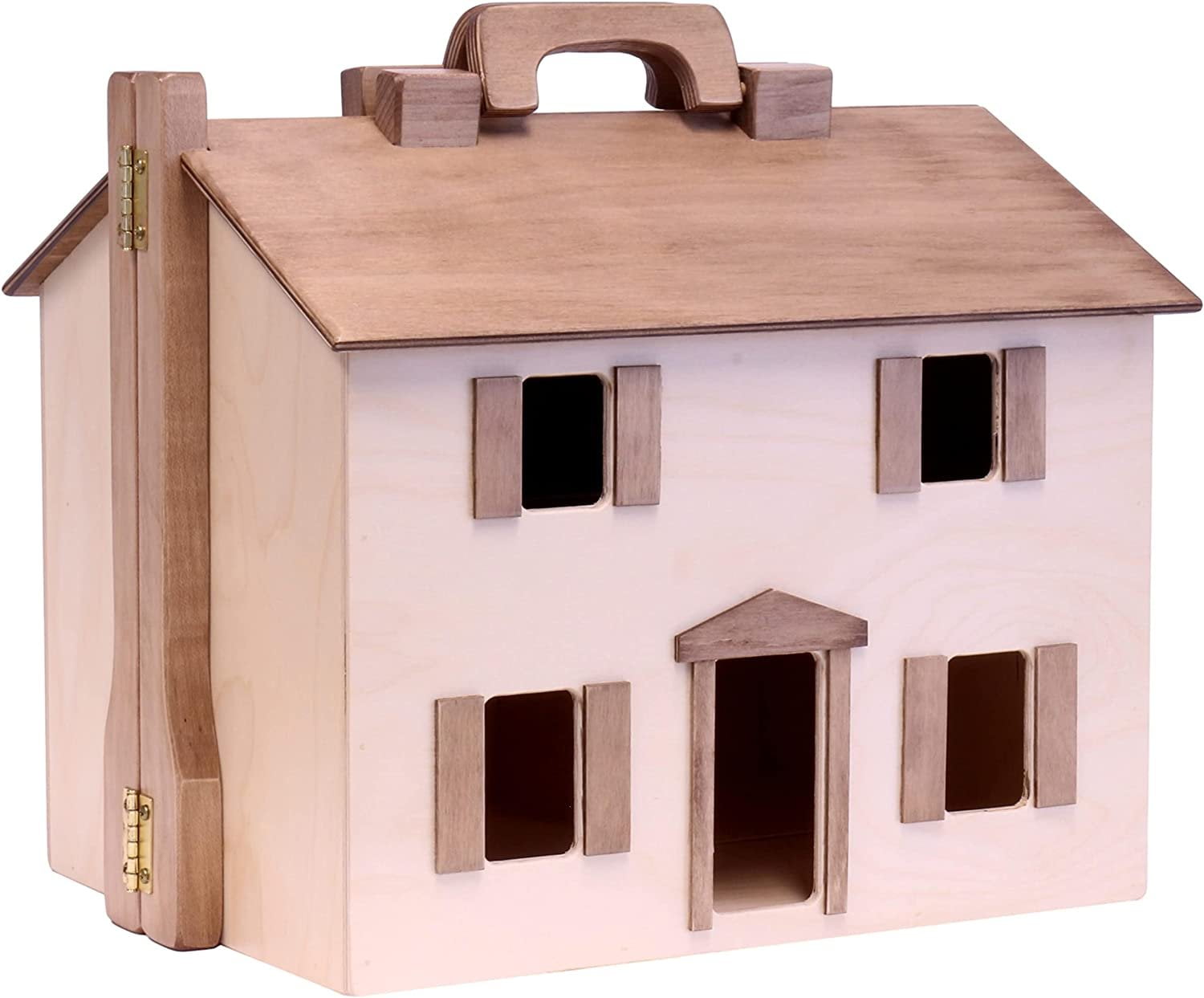 Wooden Doll House Toy with 16 Piece DollHouse
