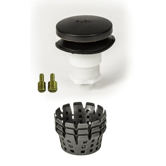 Universal Toe Touch (Tip Toe, Foot Actuated) Bath Tub/Bathtub Drain Stopper includes 3/8" and 5/16" Fittings