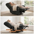 thumbnail image 5 of QuzyAor 38.6" Overstuffed Manual Recliner Chair, Soft Fabric Lounge Chair with Padded Footrest & Ergonomic Support for Living Room Bedroom Home Theater, Dark Gray, 5 of 10
