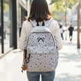 thumbnail image 6 of Yucurem Large Capacity Aesthetic Corduroy Bow Printed Backpacks, Lightweight Coquette Backpack with Bowknot for Travel Work Daily Use (Gray), 6 of 6