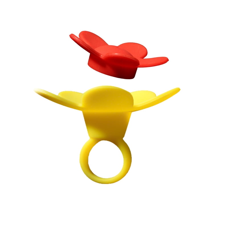 6-Piece Colorful Flower - Shaped Hummingbird Feeder Ring, Wearable Bird Attractor for Outdoor/Indoor