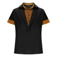 thumbnail image 3 of Shirts For Men Qiggri Men's Casual Fashion Solid Color Lapel Top T-shirt Short Sleeved Round Neck Top/Shirt Mens Shirts Casual, 3 of 5