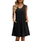 thumbnail image 4 of Vestido Corto Casual Con Cuello En V, Vestido Casual Con Cuello En V Para Mujer Bolsillos Laterales Amigables Con La Piel De Poliéster Para Fechas Mgaxyff Otros, 4 of 6