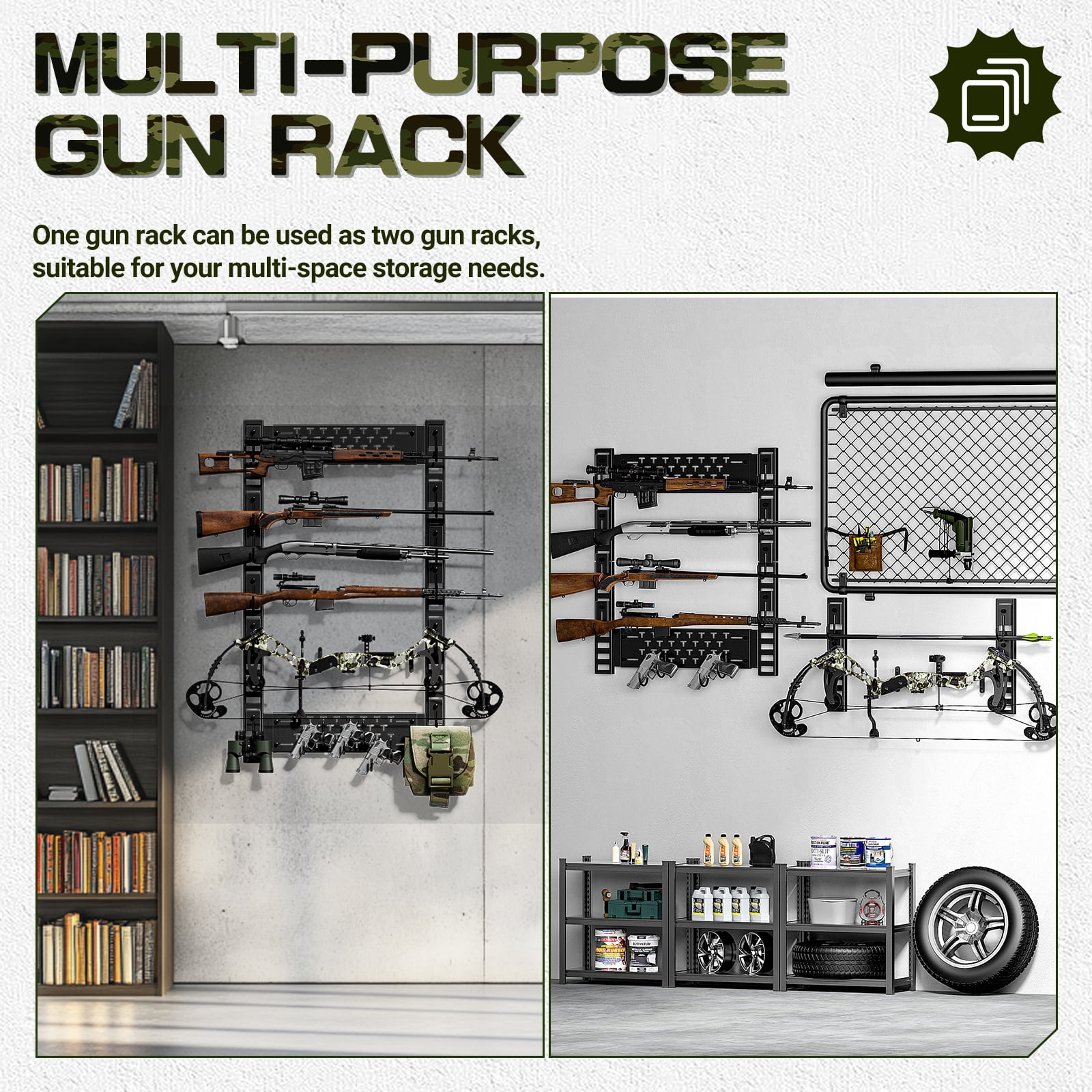 Ganta　Wall サンドバーラック Mサイズ ZXMT Gun Rack Wall Mount,Heavy Duty Steel Gun Rack for Wall
