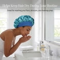 thumbnail image 2 of CNDRLEF 4PCS Luxury Satin Sleep Bonnets - Elastic Wide Band Hair Wrap for Curly & Natural Hair, Extra Room, Shower Cap, Works for All Hair Styles/Lengths (Pink, Leopard, Black, Peacock Green), 2 of 6