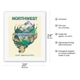 thumbnail image 2 of Northwest - By Rail Takes You Clear Across America - Vintage Railroad Travel Poster by David Klein c.1972 - Fine Art Rolled Canvas Print 16in x 20in, 2 of 4
