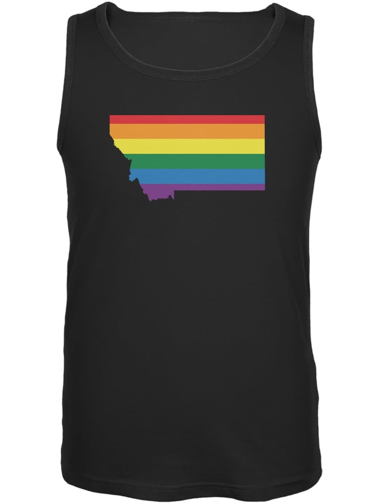 Montana LGBT Gay Pride Rainbow White Adult Tank Top 