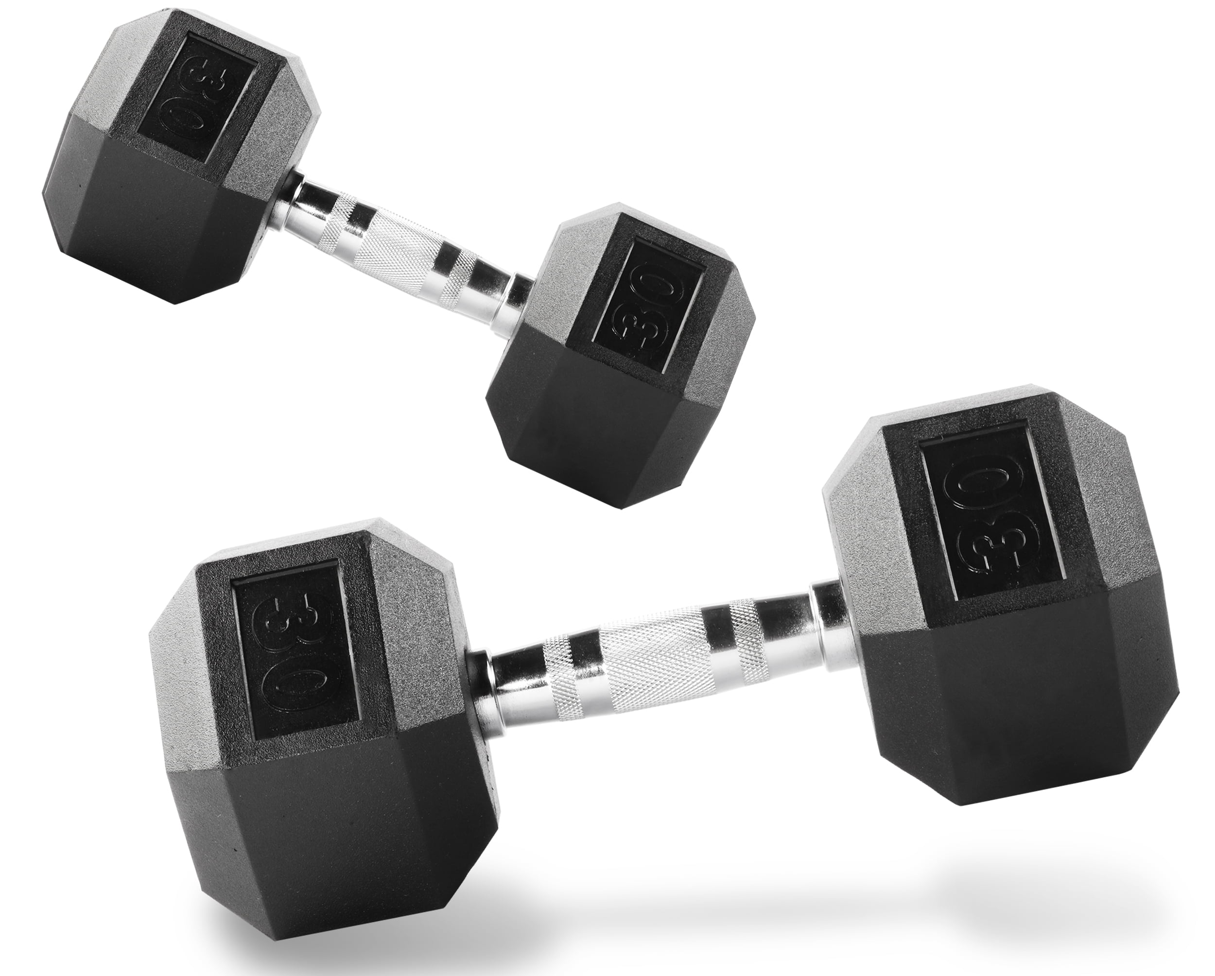 Sporteq Gym Use Rubber Encased 1kg to 30kg Hex Dumbbell Weights Sold in Pairs. 