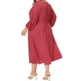 thumbnail image 3 of Agnes Orinda Women's Plus Size Valentines Day Dress Long Sleeve V Neck Ruffle Dresses 2X Red, 3 of 6