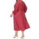 thumbnail image 3 of Vestido de mujer de talla grande Agnes Orinda, de mangas largas, con escote en V y volantes, 4X rojo, 3 of 6