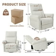 thumbnail image 5 of 360° Swivel Rocker Recliner Chair, Swivel Nursery Rocking Chair w/Pull Lever, Glider Chair, Modern Rocking Swivel Recliner Chair for Bedroom, Living Room Chair Home Theater Seating, 5 of 9