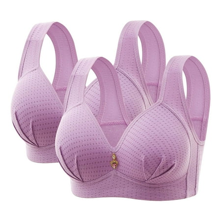 Bigersell Wireless Bras for Women Upgrade Woman s Embroidered Seamless Comfortable Breathable Bra Underwear No Underwire Two Piece Set Balconette Bra Style F-1174 Multicolor 42