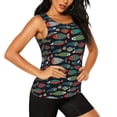 thumbnail image 2 of Fuzoiu Hand Drawn Colorful Fishes Print Women's Workout Tank Top,Athletic Racerback Sports Tank,Tops Sleeveless Running Loose Fit Yoga Tops,Active Shirts for Yoga, Running, and Gym-X-Large, 2 of 7