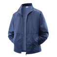 thumbnail image 3 of Stand Collar Women's Long Jacket Wind Resistant Button Front Hooded Coat for Outdoor, 3 of 7