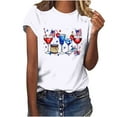 thumbnail image 2 of SOOMLON 4th of July Short Sleeve Blouses for Women Wine Glass Independence Day Shirts Crew Neck American Flag Tops Short Sleeve Formal T-Shirt Funny Tee Blouse Resort Wear, 2 of 4