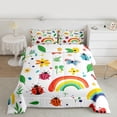 thumbnail image 2 of Castle Fairy Kawaii Ladybug Twin Comforter Sets for Children,Cartoon Rainbow Bedding Set, 2 of 8