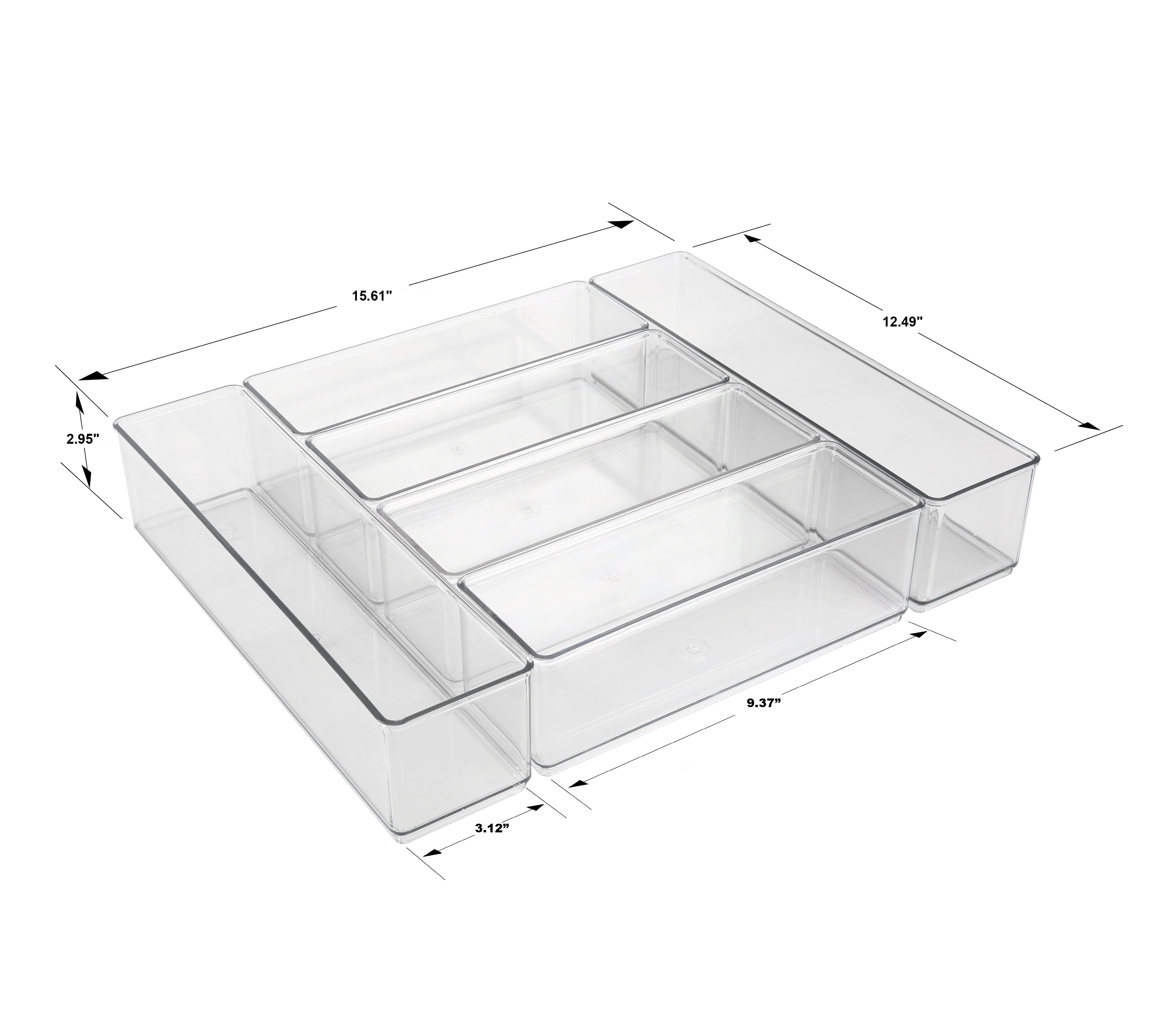 The Home Edit 6-Piece Clear Plastic Kitchen Drawer Edit Storage System - image 4 of 7