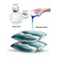 thumbnail image 5 of Waterproof Outdoor Throw Pillows with Inserts 16"x16", Turquoise Ombre Soft Decorative Pillowcases for Couch Bedroom, Modern Geometric Moire Abstract Art Pillow Covers for Sofa Living Room, 5 of 8