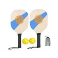 thumbnail image 2 of Pickleball Wood Paddle Set 2 2 Pickle Balls Raqueta para principiantes para familias Estilo A Zulema Paletas de pickleball, 2 of 8
