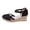 Black, variant on Rokment Women's Linen Espadrilles Wedges Dress Sandals Beach Summer Breathable Retro Closed Toe Platform High Heels Ankle Strap Dressy Sandals for Boho Bride Wedding Beige Size 6