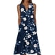 thumbnail image 3 of TaTaai Ladies Casual Sleeveless V Neck Maxi Dress Strap Detail Loose Fit Summer Beach Vacation Long Sundress Gift, 3 of 5